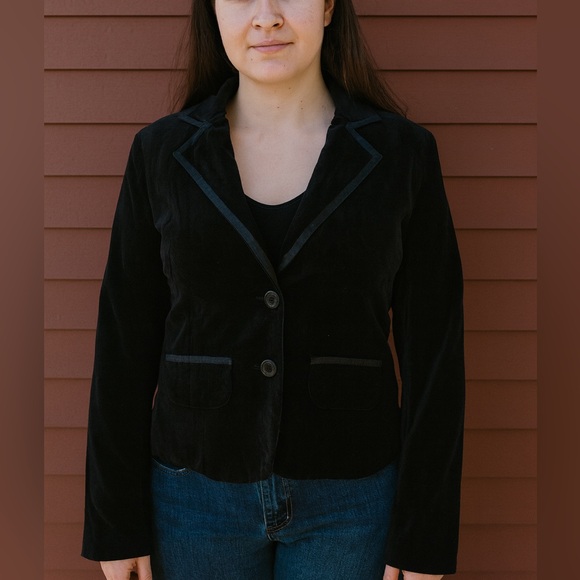 lavender star Jackets & Blazers - Luxurious Black Velvet Women's Blazer